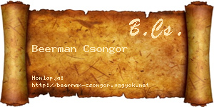 Beerman Csongor névjegykártya